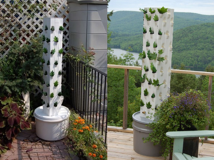 hydroponic tower planter vertical strawberry towers aquaponics tower ...